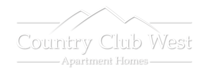 A logo for Country Club West Apartment Homes.